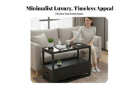 Sofa Side Cabinet with Drawer Sturdy Construction End Table Tempered Tempered
