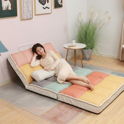 Adjustable Floor Recliner Foldable Oval Hug Lounger Two-in-oneUse Design Tooltool-Tool-Less Setup for Pairs, Balcony, Bedroom