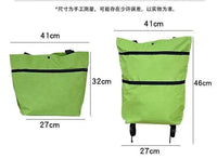 购物包买菜神器折叠便携拖包轻便带轮购物袋买菜包家用买菜小拉车 绿色带轮子购物袋【承重25斤】
