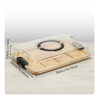 Compartment Serving Tray with Lid Multi-Functional Design Divided Platter with Carrying Handles Compartmented Sections Servingware for Party, Outdoor