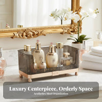 Tiered Cosmetic organizer Luxury Design Countertop Organizer 360-Degree Rotation