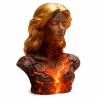 Maiden Bust Illuminated Female Head Sculpture Abstract for Collectors