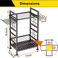 3-Tier Garden Tool Organizer, Metal Rack Holds Up to 78 Tools