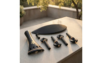 Ebony Violin Accessory Kit Carved Violin Pegs and Chinrest Kit Elegant Classic for Violinists
