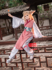【无鞋】现货狐妖小红娘涂山苏苏幼年版cos服幼年时期cosplay服装 M 暖橙色单假发╋发网（扣子网）