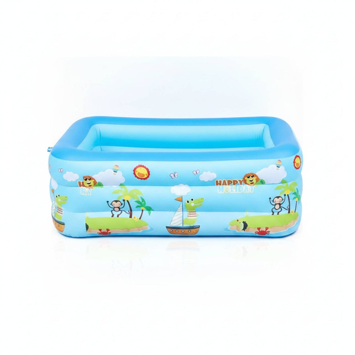 Three-Layer Shallow Inflatable Pool Bubble-Textured Inflatable Kiddie Pool Printed Cartoon Water Play Holiday-Themed for Babies, Children