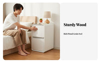 Nightstand with Drawers Space-Saving Design 2-Drawer Bedside Table Nordic