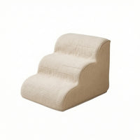 Non-Slip Dog Stairs with Washable Cover High-Resilience Foam Pet Ramp Gentle Feline Steps Supportive for Bedside