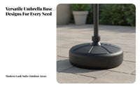 Water Fillable Umbrella Base Stable Outdoor Umbrella Weight Base Heavy Duty Parasol Stand for Garden, Backyard, Poolside