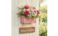 Rustic Envelope Wall Planter Decorative Metal Envelope Planter Distressed Compact for Home Decorators, Balcony