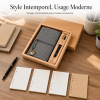 A6 Vintage PU Leather Journal with Strap Closure, Creative Diary Notebook Gift Set