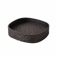 Tea Service Tray Serving Board Hammered Texture Solid Wood Tea Serving Board Beverage Gear