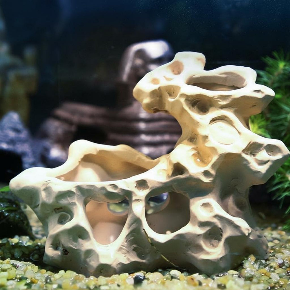 Ceramic Aquatic Cave Sturdy and Long-Lasting Ceramic Rock Cave Non-Fading