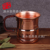 纯铜杯子手工铜水杯加厚紫铜 黄铜杯啤酒铜杯个性铜杯日式铜杯