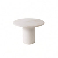 Marble Pedestal Tray Round Marble Fruit Stand White for Tabletop Styling, Hosts