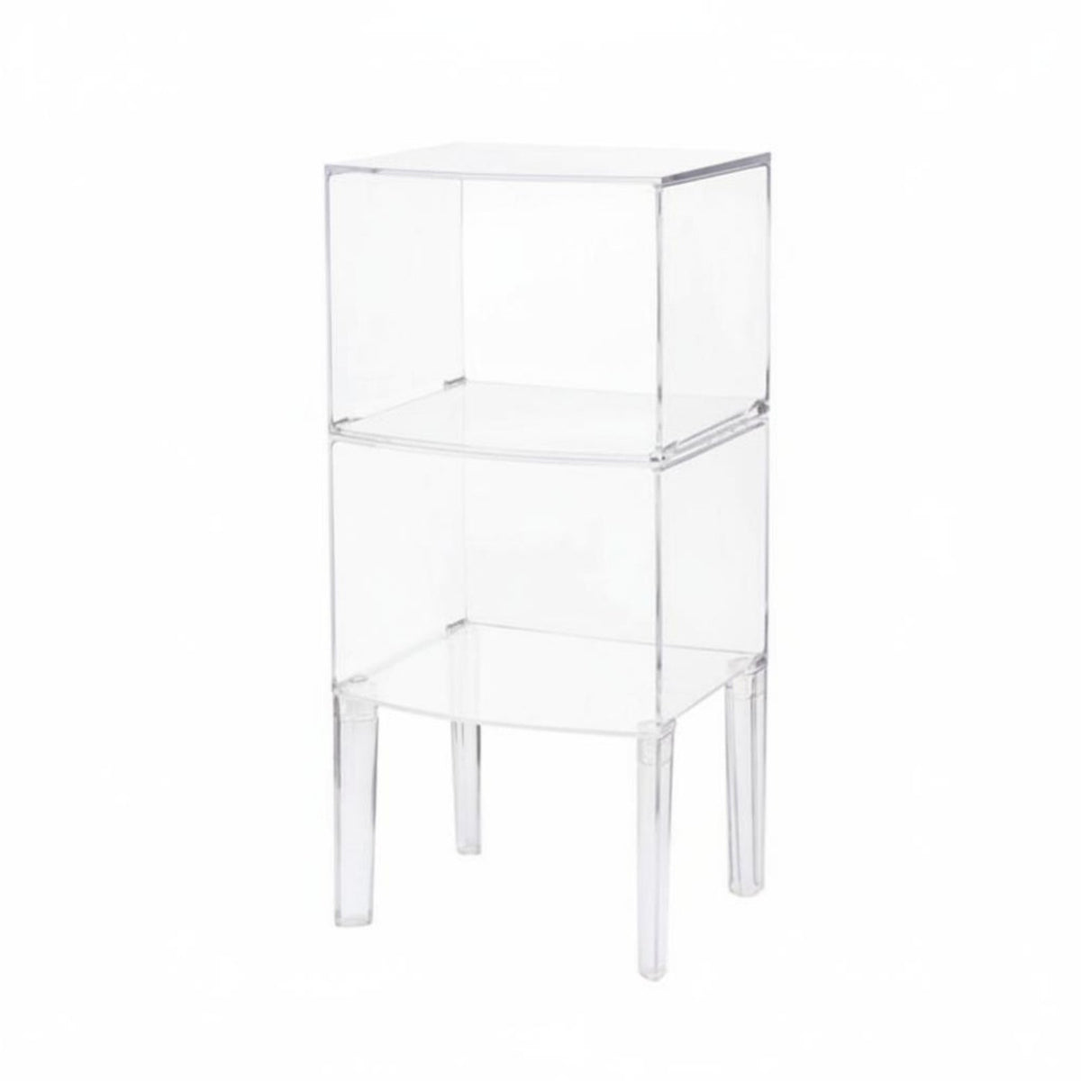 Transparent Design Clear C-Table Nordic Aesthetic Nightstand Minimalist design Home Furnishing Multi-Functional for Apartment Dwellers, Homeowners, Living Room, Bathroom, Small Spaces, Entryway
