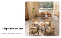 Circular Table with 2 Upholstered Chairs Sturdy Wood Cafe Furniture Comfortable Seating Sturdy Construction for Cwhiteee Shop