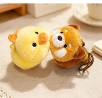 Cartoon Lying Animal Plush Pendant Fox Raccoon Lion Husky Cat
