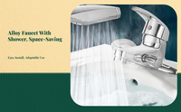 Wall-mounted brass faucet, sprayer.