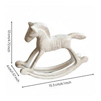 Cast Iron Rocking Horse Farmhouse Decor Creature Figurine for Living Room, Study