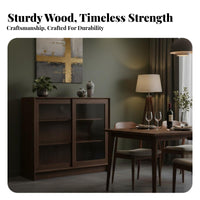 Nordic Aesthetic Modular Cabinet with Glass Doors Dustproof Design Glass-Fronted Storage Hutch Multi-Functional Bookcase Modern Aesthetic for Book Lovers, Apartment Dwellers, Office Workers, Living Room, Study, Kitchen, Bedroom