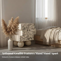 Small Nightstand Wabi-Sabi aesthetic Amorphous Side Table Hand-Painted Finish Multi-Functional for Design aficionados