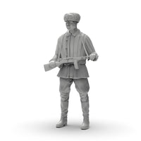 1/72二战俄军士兵1/64白模1/35小摆件微缩素体微型兵人3D打印模型