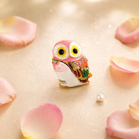 Desktop Owl Ornament Zinc Alloy Home Decor Rhinestone Accent