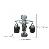 Girl Planter Statue Creative Design Outdoor Girl Ornament Small and Exquisite