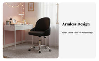 Armless caster Chair Height Adjustable rotate Stool Space-Saving for Workstation