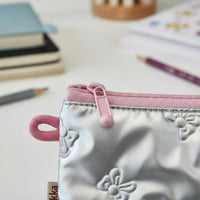 Quilted Writing Instrument Pouch Portable Bowknot Storage Pouch Lightweight