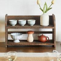 Wooden Tea Set Storage Rack, Multi-layer Display Shelf for Teacups and Teapots