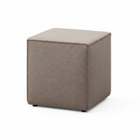 Upholstered Cube Ottoman interlocking Design Footrest adaptable Use for Living Room