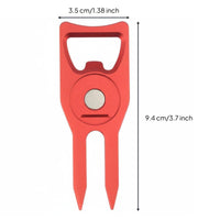 Golf Turf Divot Repair Tool Aluminum Alloy Turf Repair Fork Multifunctional Golf Gear for Golfers