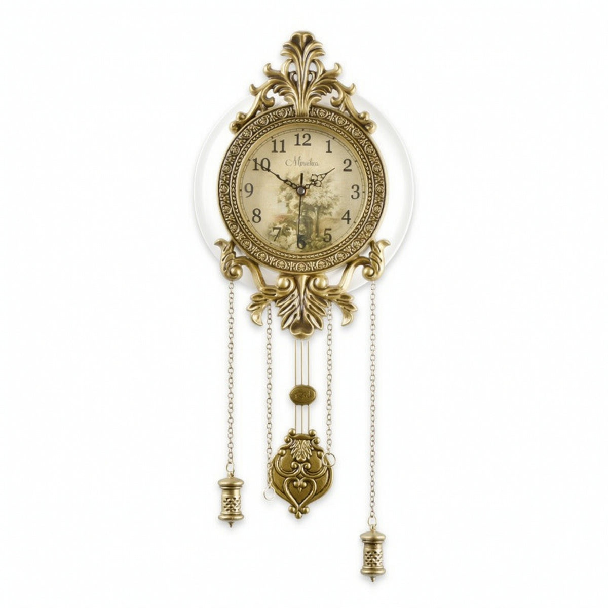 Wall Clock with Pendulum Ornate Pendulum Wall Clock Carved for Hallway
