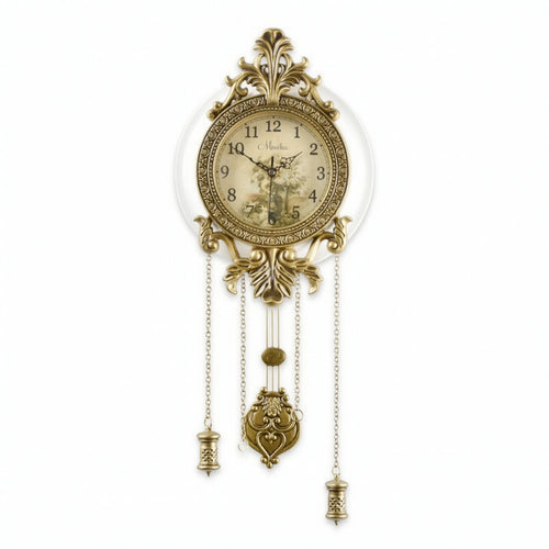 Wall Clock with Pendulum Ornate Pendulum Wall Clock Carved for Hallway