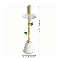 Crystal Candle Holder Elegant Candlestick Holder with Marble Base High-End