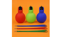 3 Pieces Hand Press Whistle with Lanyard Portable PVC Press Whistle with Lanyard for Sports Training