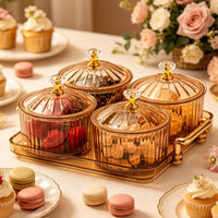 Snack Tray with Lid Plastic 6 Compartment Serving Tray Luxury Look for Party