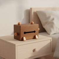 Wooden Tissue Box Cartoon Tissue Box Rectangular for Desktop, Living Room