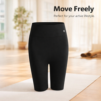 Elastic High Waist Cycling Shorts for Women with Compression for Gym and Running, Lightweight Nylon Biker