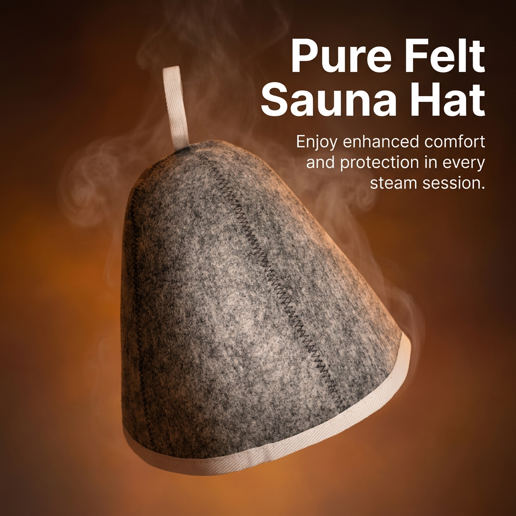 Sauna Hat for Steam Bath, Steam Room Essential Parts, Heat Resistant Sauna Cap, Stylish Appearance Sauna Hat, Sauna Hat with Hanging Loop
