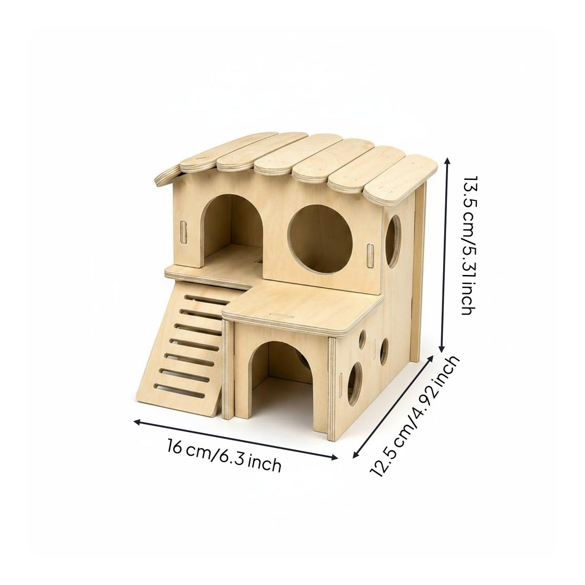 Hamster Wooden House Decorative Hamster Sleeping House Multiple Hiding Spots