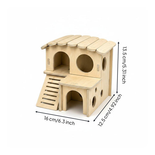 Hamster Wooden House Decorative Hamster Sleeping House Multiple Hiding Spots