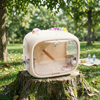 Bird Carrier Cage for Travel, Transparent Outdoor Bird Cage with Top Handle, Portable Bird Viewing Cage for Small Pet Transport