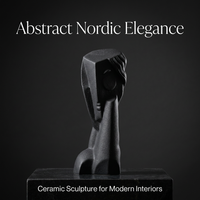 Abstract Face Art Statue for Office Living Room Bookshelf, Modern Ceramic Sculpt #variant:Black