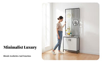 Fluted Glass Screen Cabinet Light Luxury and design Multi-Section divider single-unit Modern Minimalist Design Room Divider for Homeowners, Hallway, Home Office