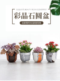 彩晶石花盆绿萝盆景加大阳台创意花盆种菜多肉植物加厚树脂盆栽