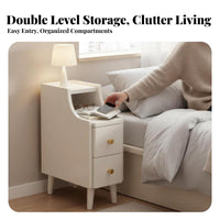 Slim Gap Cabinet Space-Saving Design Nightstand Safe Rounded Edges for Dorm Room