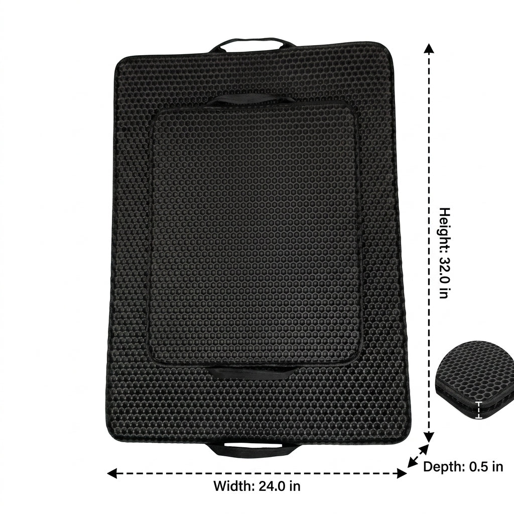 Honeycomb Cat Mat Litter Trapper Mat, Foldable Double Layer Cat Mat, EVA Material Cat Litter Mat for Easy Cleaning in Small Space Scenarios